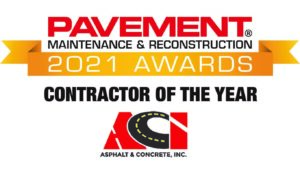 preview lightbox Contractor of the year logo white ACI Asphalt & Concrete, Asphalt, concrete, Minnesota, Wisconsin